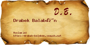 Drabek Balabán névjegykártya